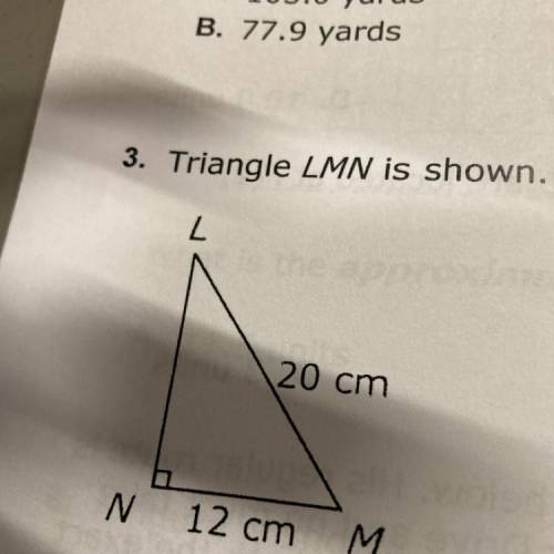 Triangle LMN is shown what is the area of the triangle