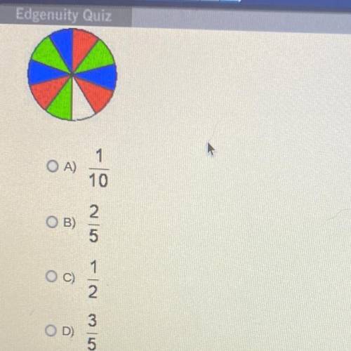 What is the probability the spinner will land on red or white?