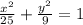 \frac{x {}^{2} }{25}  +  \frac{y {}^{2} }{9}  = 1
