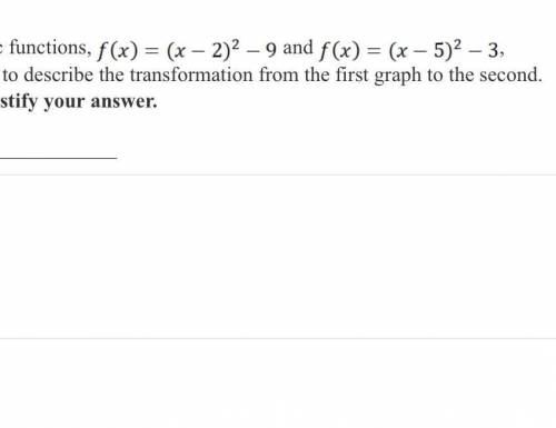 Given the two quadratic functions, and ,

use coordinate notation to describe the transformation f