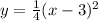 y=\frac{1}{4}(x-3)^2