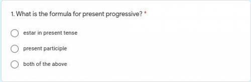 What is the formula for present progressive?