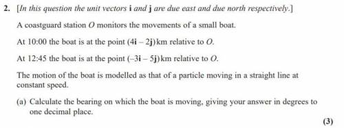 Calculate the bearing on which the boat is moving, giving your answer in degrees to

one decimal p