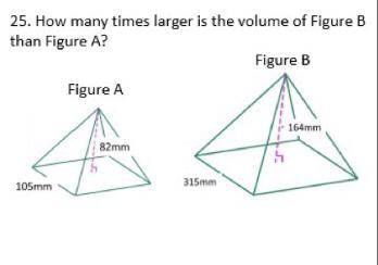 How many times larger is the volume of Figure B than Figure A?