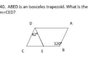 ABED is an isosceles trapezoid. What is the m