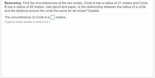 FIND THE CIRCUMFERENCE OF CIRCLE A! (no outside links or ill report you)