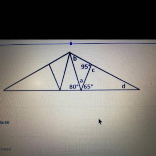 What are the measures of the angles located at positions a, b, c, and

d? Explain your reasoning f