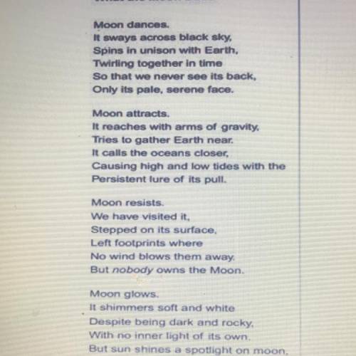 Which stanza in the poem makes reference to landing on the moon?
