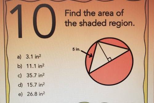 Find the area of the shaded region.​