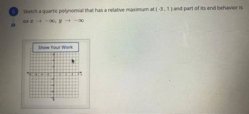 Sketch a quartic polynomial that has a relative maximum at (-3 , 1) and part of its end behavior is