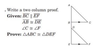 Write a two column proof and refer to the image attached. Please help