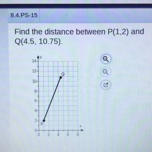 Find the distance between P (1,2) and Q (4.5, 10.75)

The distance between P and Q is____
PLEASE