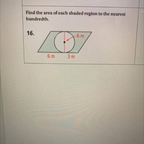 30 POINTS!!! Find the area of each shaded region to the nearest hundredth. Show ur work
