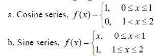 Find the following trigonometric Fourier Series: