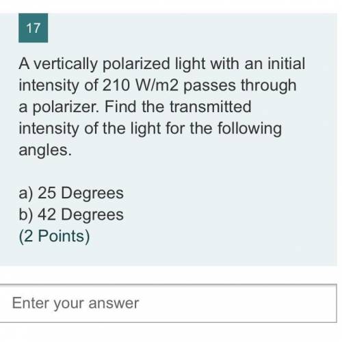 Find the transmitted intensity of the light