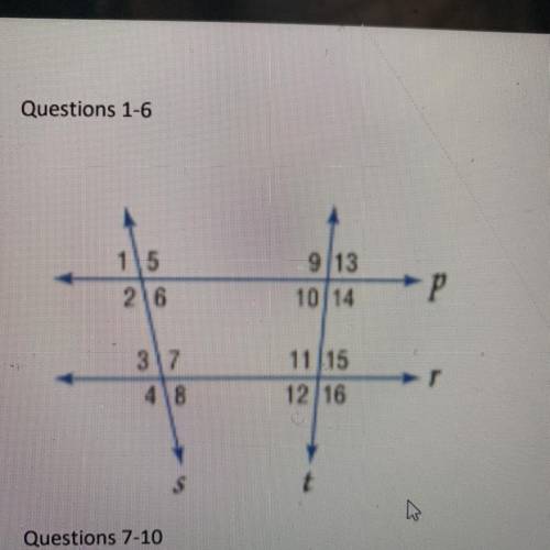 Need answers quickly!

i posted a photo above for the questions. Please help me.
Question 1
Angles