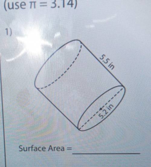 Find the surface area of each cylinder round to two decimal places ​