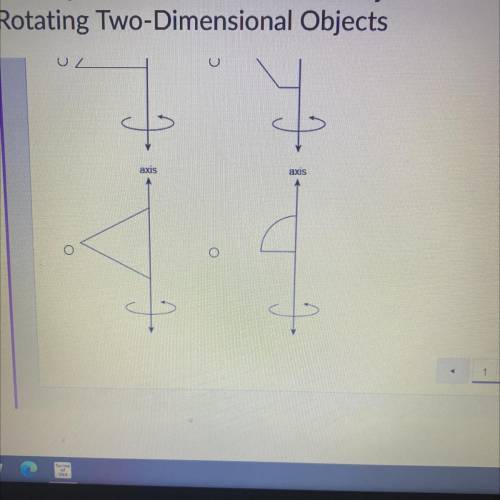 Which figure shows how a shape can be rotated about an axis
to form the given object?