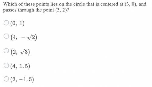 Which of these points lies on the circle that is centered at (3,0), and passes through the point (3