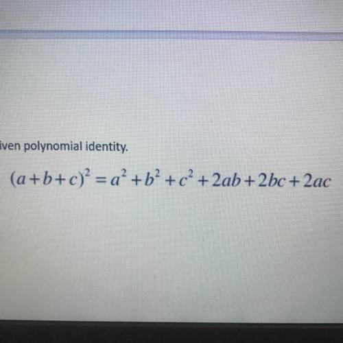 What is the polynomial identity for this equation?