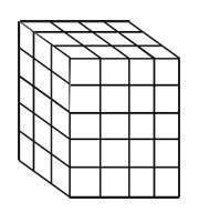 Find the volume of the following figure using unit cubes.