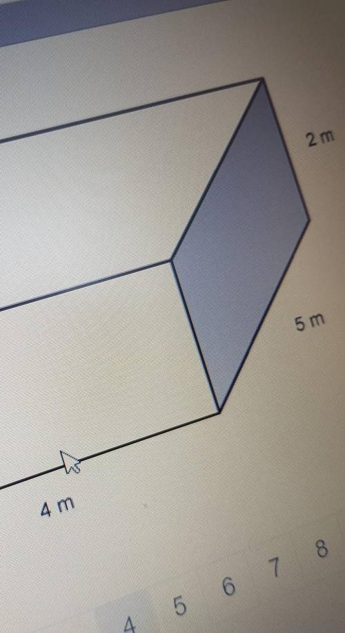What is the surface area of this right rectangular prism.

a rectangle with 4 width 5 length and 2