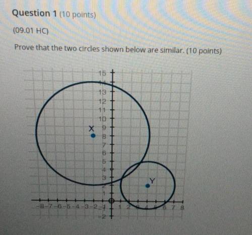 Help me please

Prove that the two circles shown below are similar. (10