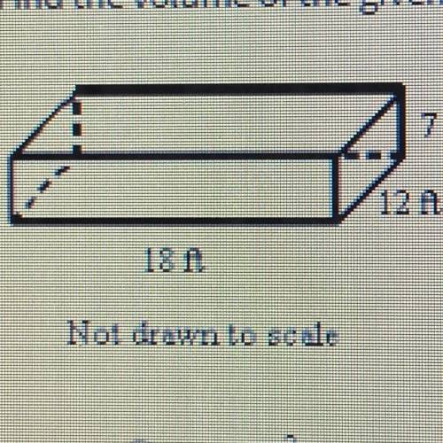 Find the volume of the given prism. Round to the nearest tenth, if necessary.