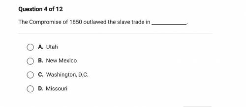The comprise of 1850 outlawed slavery in