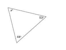 What is the measure of angle x? NEED HELP ASAP

A 44°B 53°C 83°D 180°