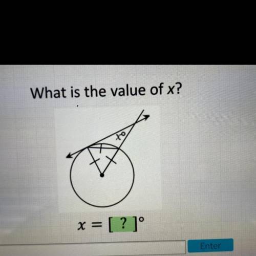What is the value of x?
to
x = [?]°