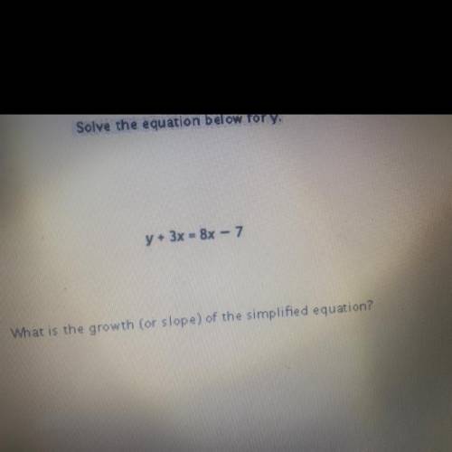 What is the growth or slope of the simplified equation? NEED ANSWER ASAP