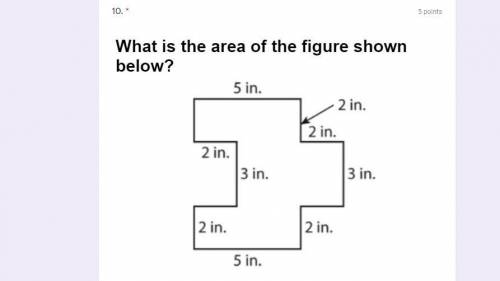 What is the area of the figure shown below?