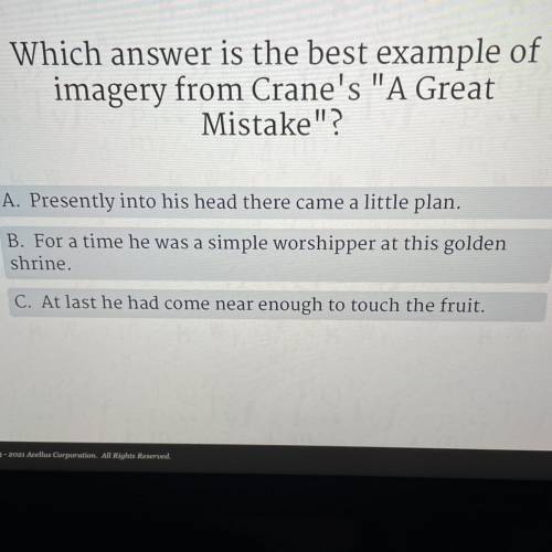 Which answer is the best example of imagery from cranes “a great mistake”