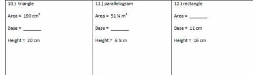 Please help! Fill in the correct measurements! Please show work!​