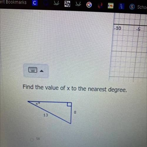 Find the value of x to the nearest degree.
PLEASE HELP SOLVE THIS!!!