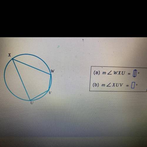 In the circle below,suppose m WXU=262 and m