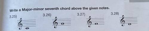 Write a Major-minor seventh chord above the given notes.