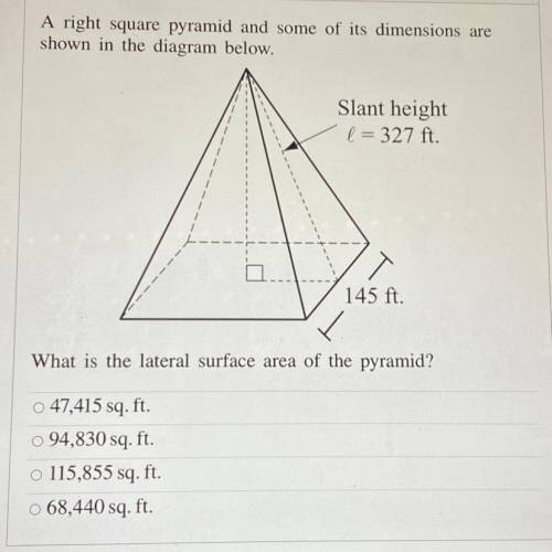 What is the lateral surface area of the pyramid