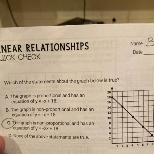 #1 Need answer Which of the statements about the graph is true?