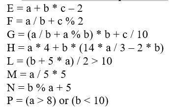 Evaluates the values ​​of the expressions:

 a= 5b=26c=26PLEASE BE QUICK