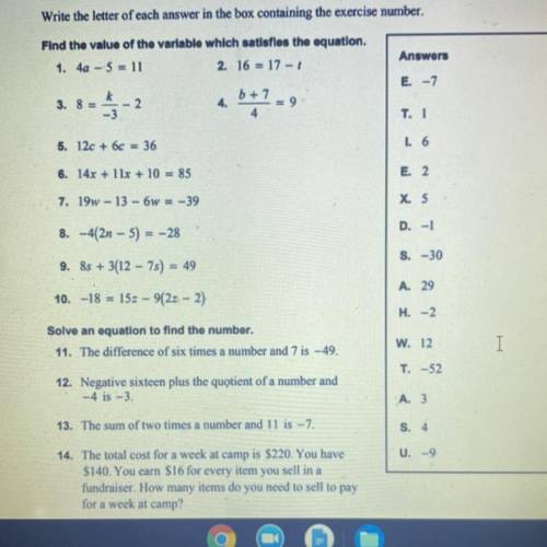 #11-14 Answers are on the side