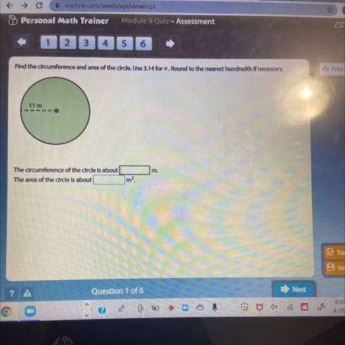 HELP FAST PLZZZ Find the circumference and area of the circle. Use 3.14 for n. Round to the n
