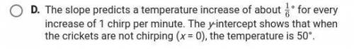 Myron records the number of chirps per minute (x) that crickets make at different temperatures(Y )