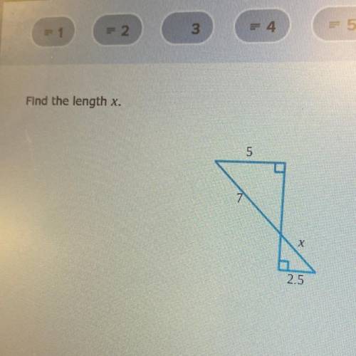 Find the length of x.