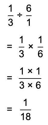 What is the quotient when the fraction 1/3 is divided by the whole number 6?