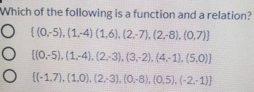 Which of the following is a function and a relation?​