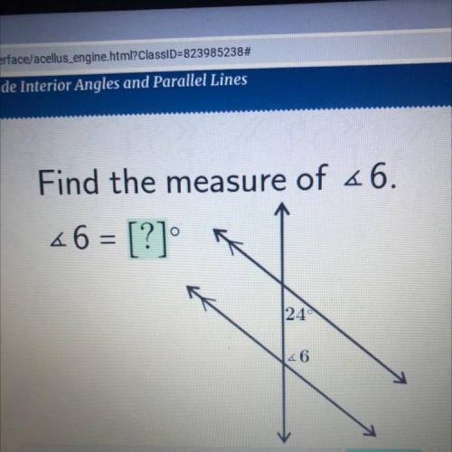 Find the measure of 46.
46 = [?]
24°
46