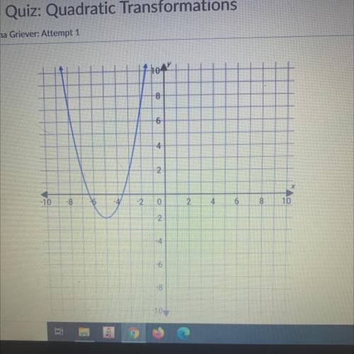 this graph shows g(x), which is a translation of f(x)=x^2. write the function rule for g(x). write