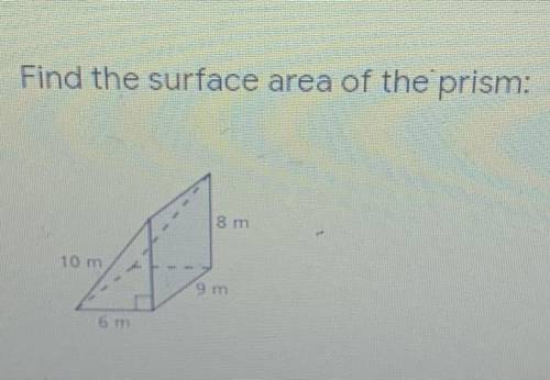 Find the surface area of the prism: